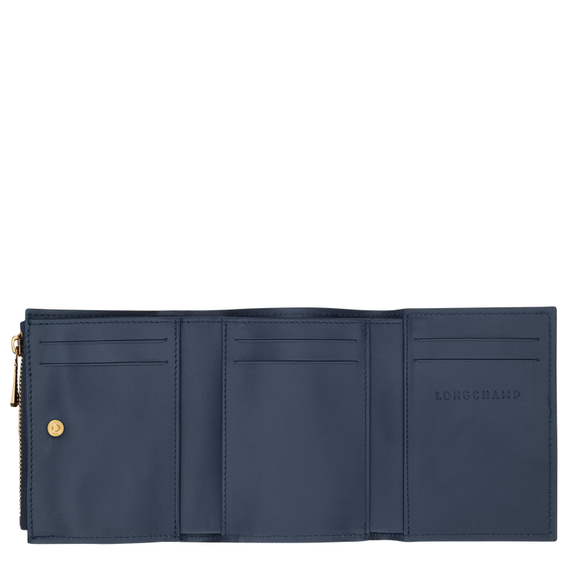Épure Compact wallet , Navy - Leather  - View 3 of  3 Épure Compact wallet , Navy - Leather  - View 3 of  3