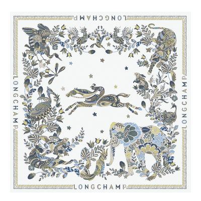 For&ecirc;t Longchamp Silk scarf 90 , Lichen - Silk