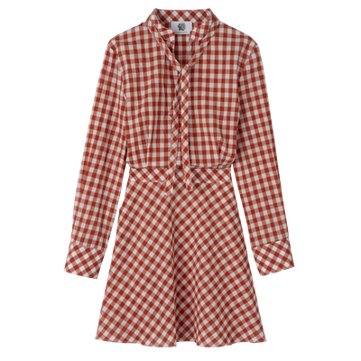 Dress , Bark - Vichy jacquard