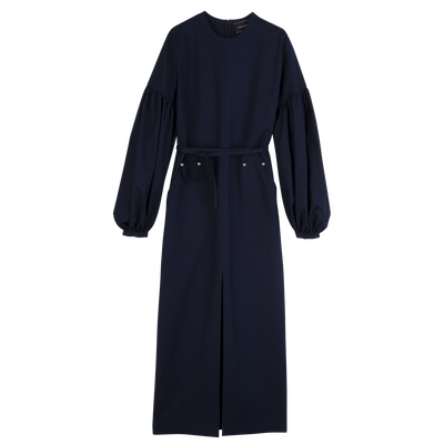 Dress , Navy - Popelin