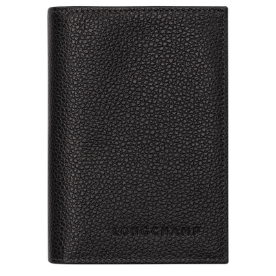 Le Foulonn&eacute; Passport cover , Black - Leather