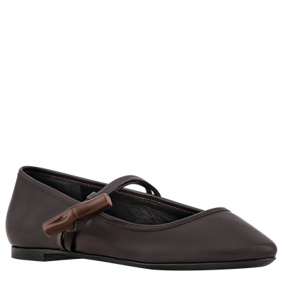 Roseau Ballerinas , Ebony - Leather