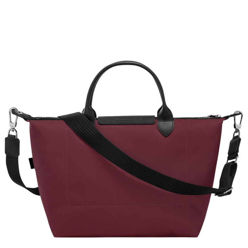 Le Pliage Energy L Handbag , Burgundy - Recycled canvas  - View 4 of  6