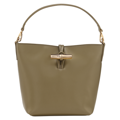 Le Roseau XS Bucket bag , Olive - Leather
