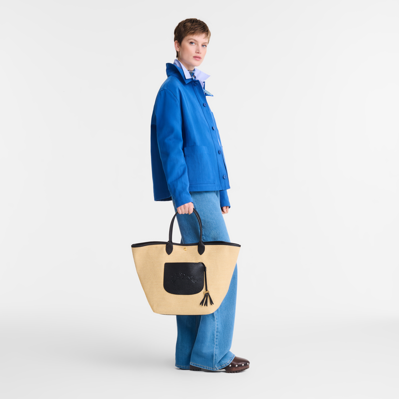 Le Pliage Collection L Basket bag , Black - Canvas  - View 2 of  6