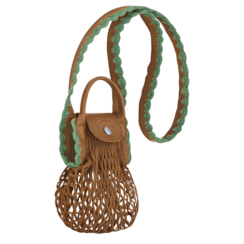 Le Pliage Collection XS Mesh bag , Tobacco - Canvas  - View 3 of  4