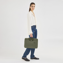 Le Pliage Green S Briefcase , Forest - Recycled canvas