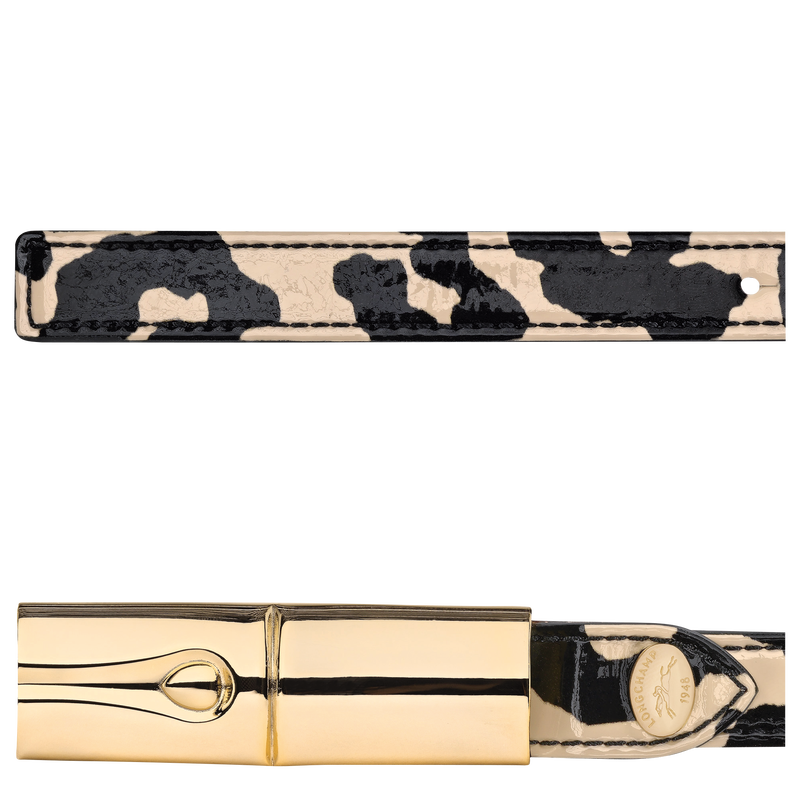 Le Roseau Ladies' belt , Black/Beige - Leather  - View 2 of  2