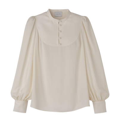 Blouse , Ecru - Fluid crepe