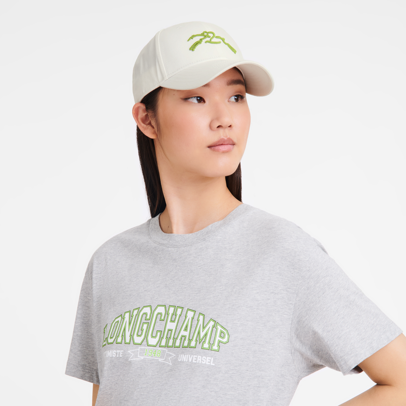 Solid cap , White - Organic cotton  - View 2 of  4