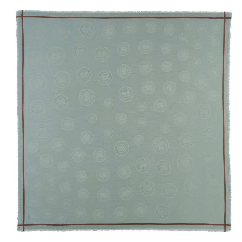 La Médaille Longchamp Shawl , Vervain - Cotton blend  - View 1 of  2 La Médaille Longchamp Shawl , Vervain - Cotton blend  - View 1 of  2