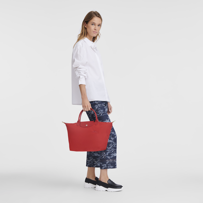 Le Pliage Green Handbag M, Tomato
