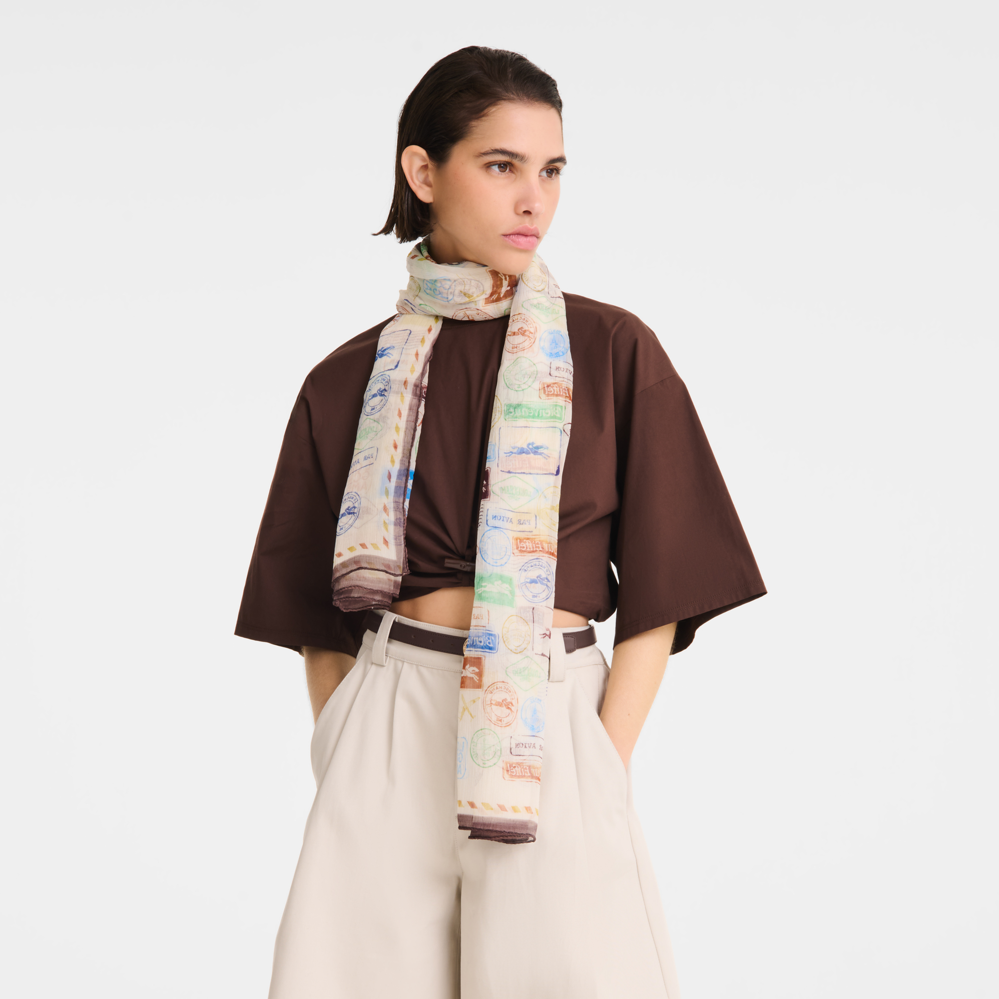 Evasions Longchamp Stole, Mocha
