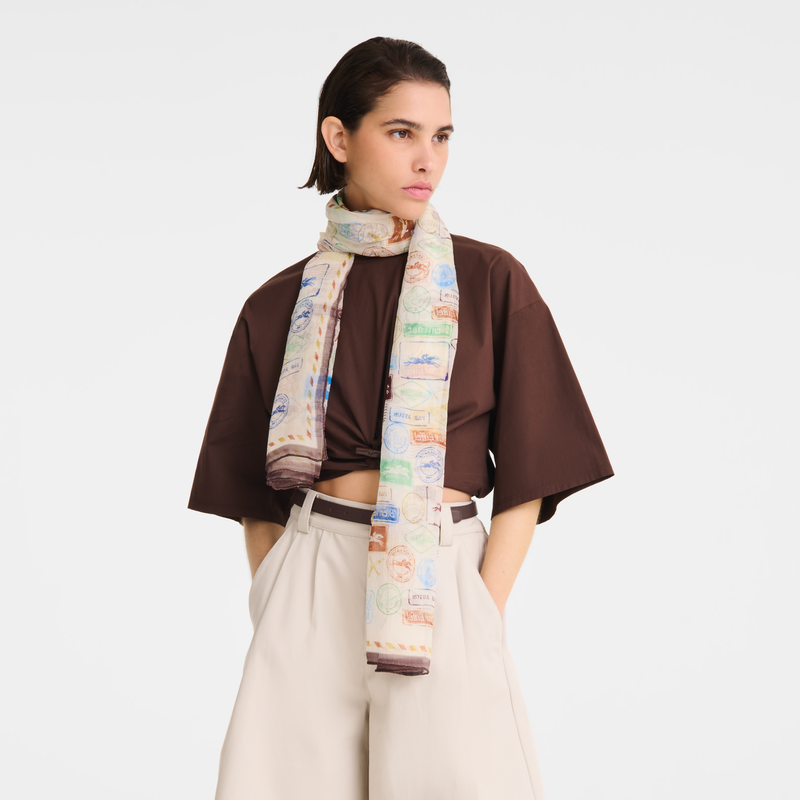 Evasions Longchamp Stole , Mocha - Silk  - View 1 of  1
