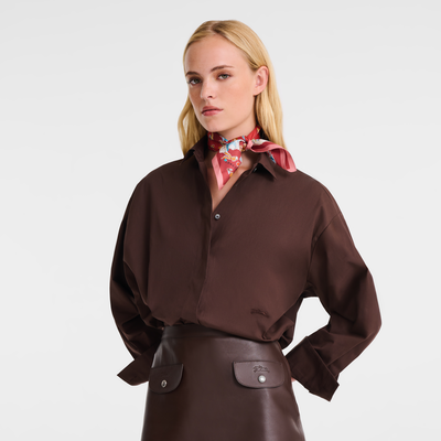 Tour Enchant&eacute;e Silk scarf 50 , Terracotta - Silk