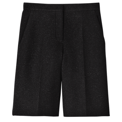 Bermuda shorts , Black - Bouclé