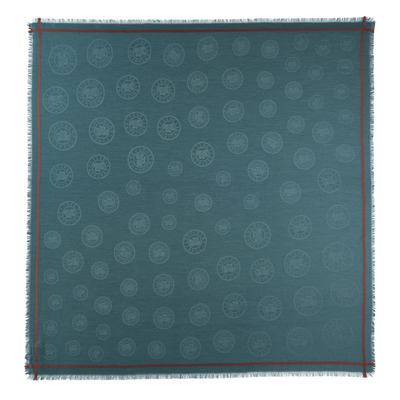 La Médaille Longchamp Shawl , Peacock - Cotton blend