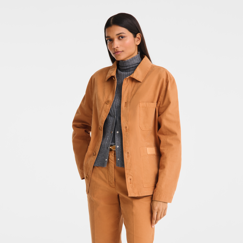 Jacket , Caramel - Overdyed cotton  - View 3 of  5