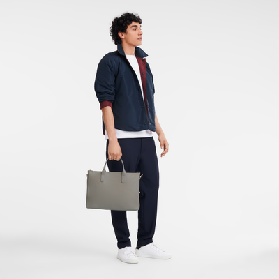 Le Foulonné S Briefcase , Turtledove - Leather