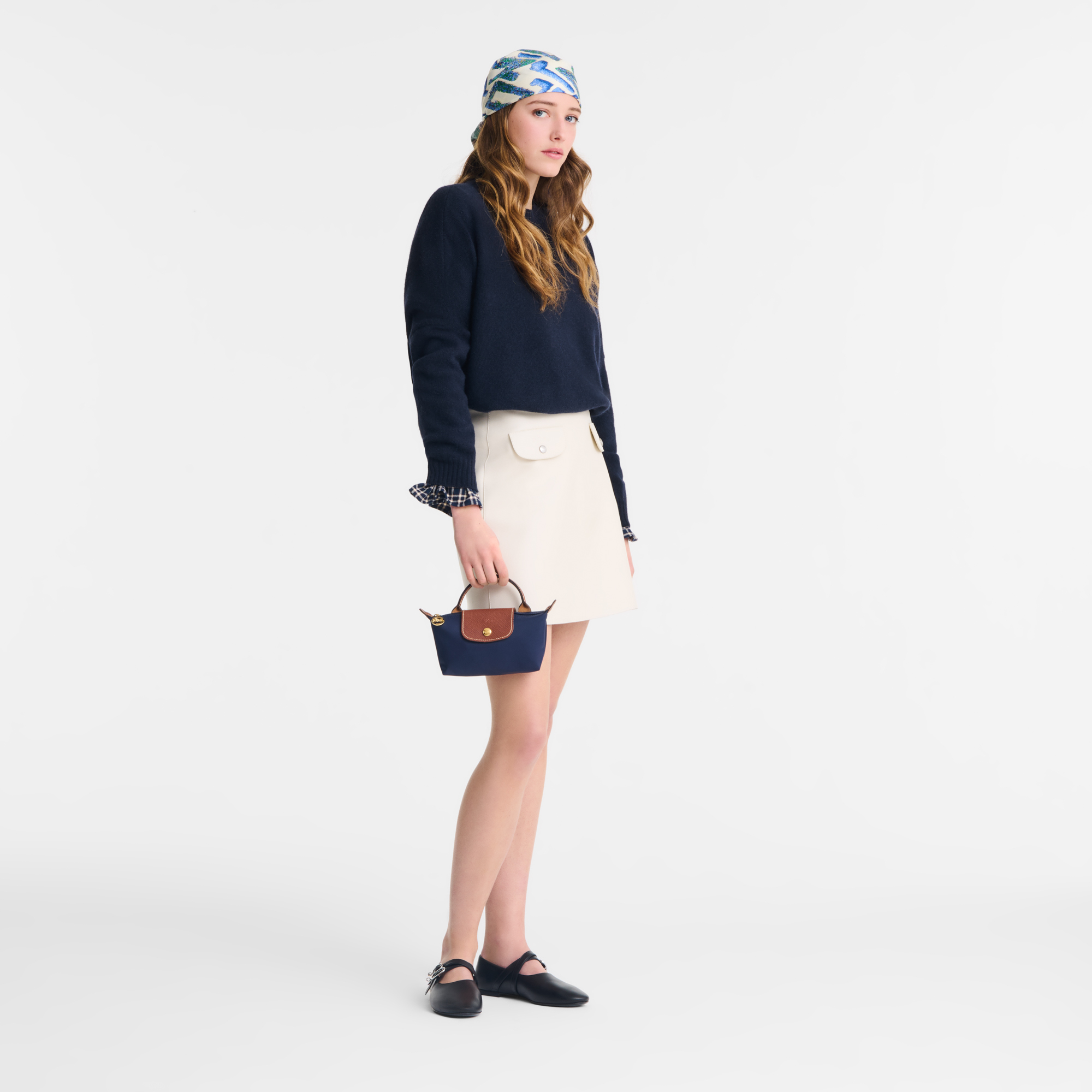 Le Pliage Original Pouch with handle, Navy