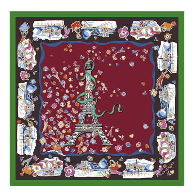 Tour Enchant&eacute;e Silk scarf 50, Purple