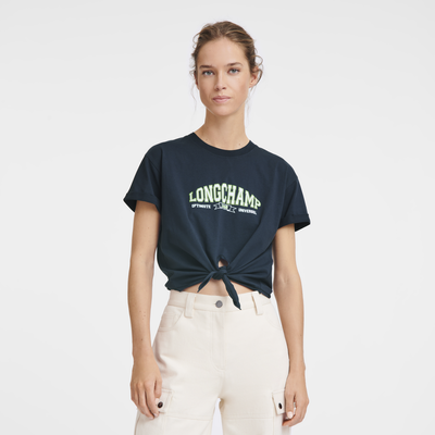 Tied T-shirt , Navy - Jersey