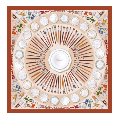 Palette d'Artiste Silk scarf 70 , Cashew - OTHER
