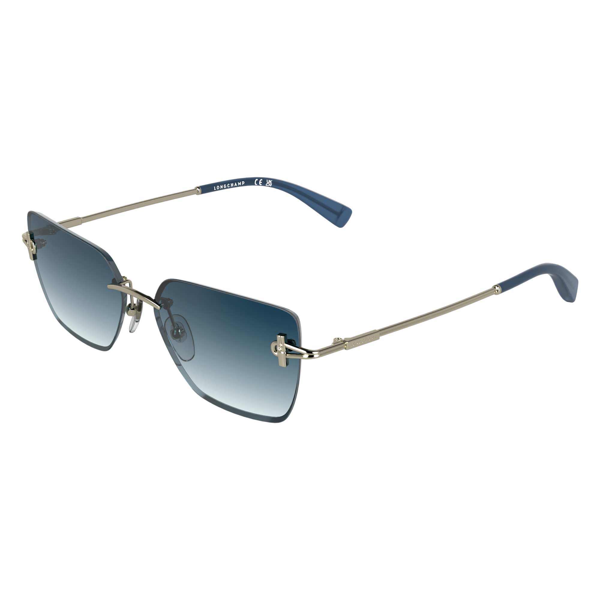 null Sunglasses, Gold/Blue