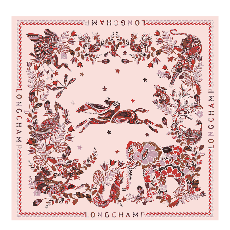 Forêt Longchamp Silk scarf 90 , Ebony - Silk  - View 1 of  2