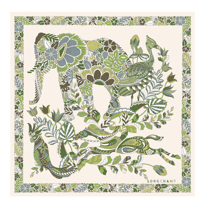 Forêt Longchamp Silk scarf 50 , Laurel - Silk