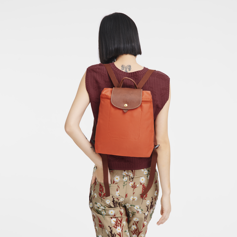 Le Pliage Original M Backpack , Orange - Recycled canvas  - View 2 of  7