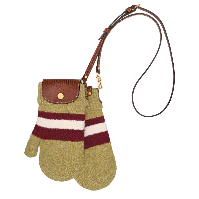 Le Pliage Collection XS Mittens bag , Pistachio/Burgundy - Canvas  - View 1 of  2
