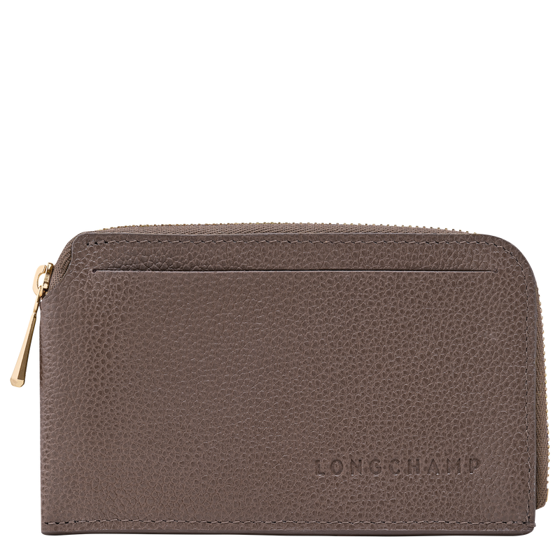 Le Foulonn&eacute; Card holder , Taupe - Leather  - View 1 of  2