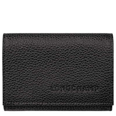Le Foulonné Compact wallet , Black - Leather