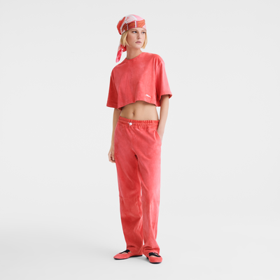 null Leather straight pants, Blush