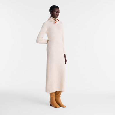 Long dress , Ecru - Knit