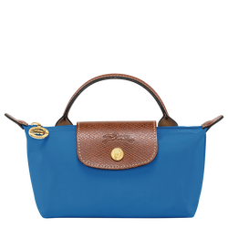 Le Pliage Original Pouch with handle , Cobalt - Recycled canvas