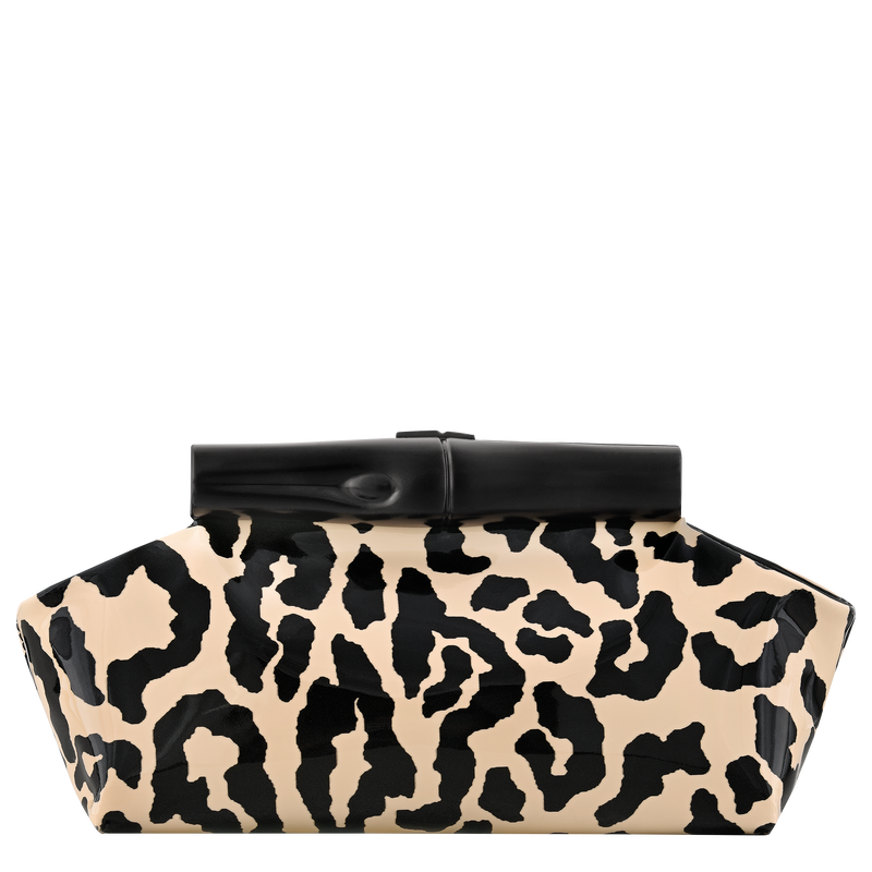 Le Roseau S Pouch , Black/Beige - Leather  - View 1 of  4