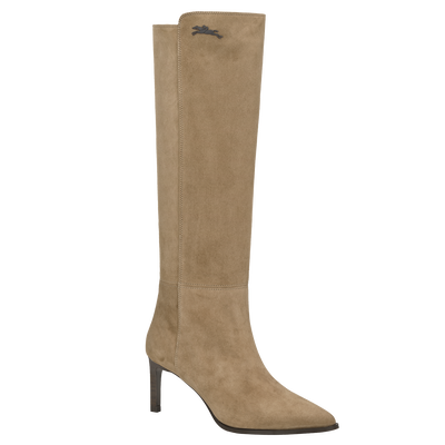 Elan Heel boots , Beige - Leather