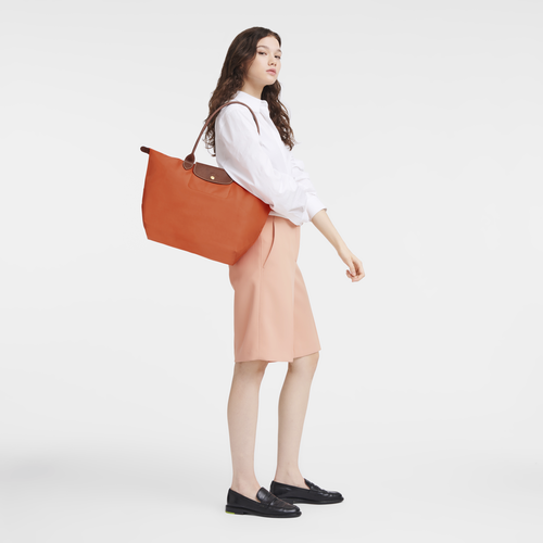 Le Pliage Original L Tote bag Orange - Recycled canvas | Longchamp TH