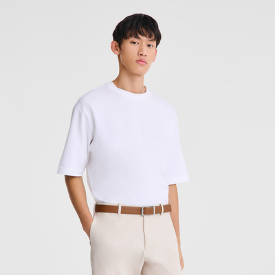 Le Foulonné Men's belt, Black/Caramel