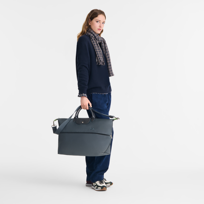 Le Pliage Green Travel bag expandable , Graphite - Recycled canvas