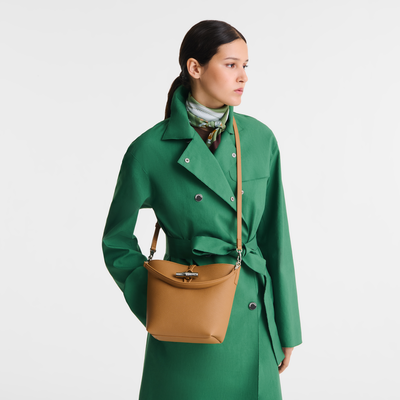 Le Roseau XS Bucket bag , Walnut - Leather