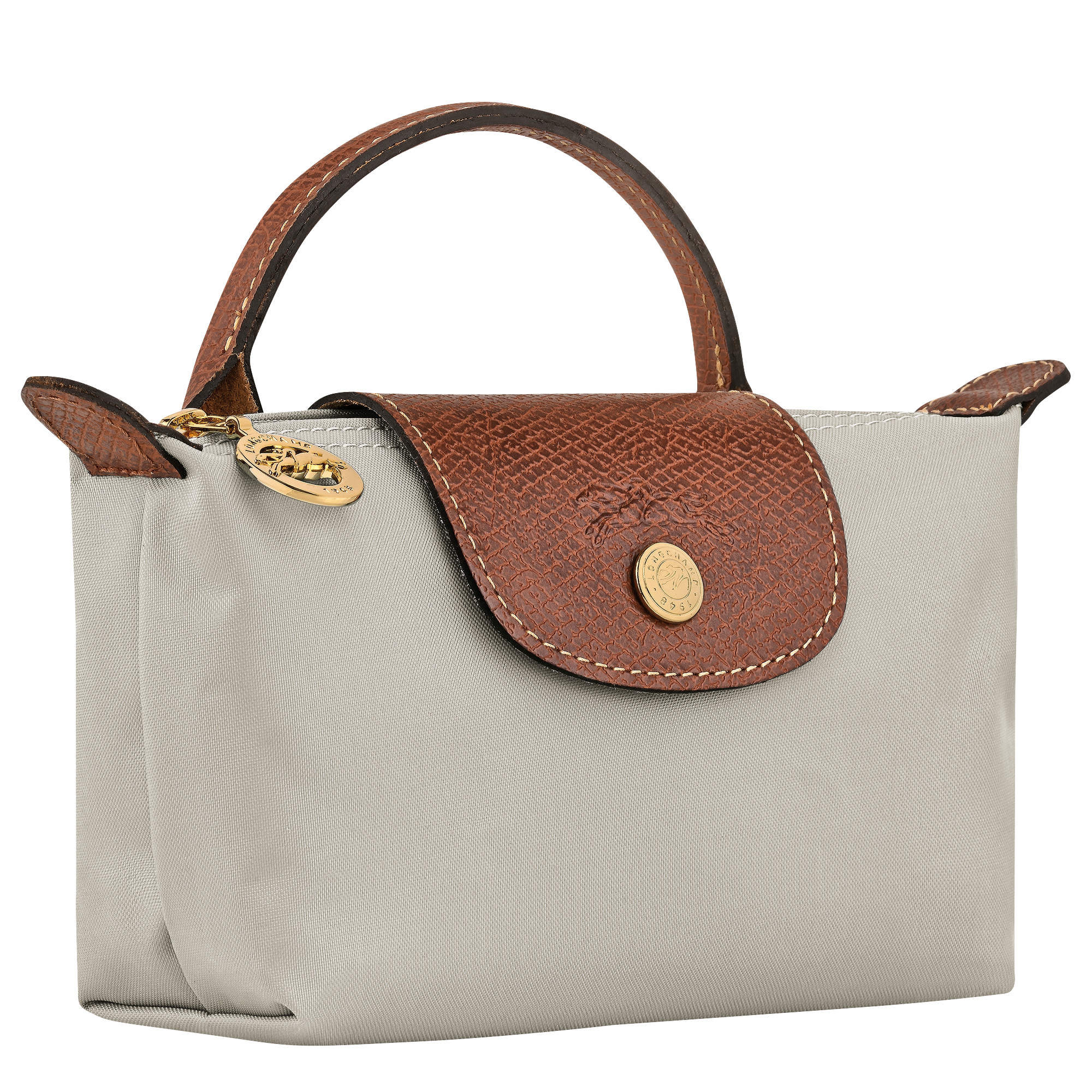 Le Pliage Original Pouch with handle, Pebble
