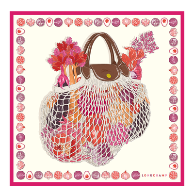 The Gourmet Mesh bag Silk scarf 70 , Pink - Silk