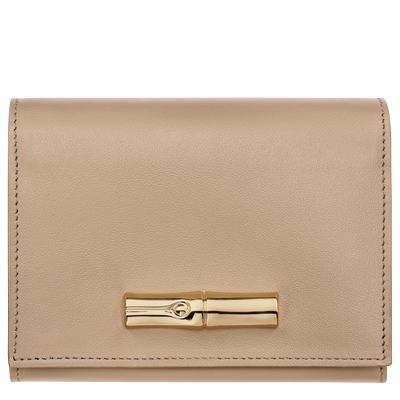 Le Roseau Compact wallet , Root - Leather
