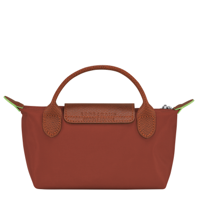 Le Pliage Green Pouch with handle, Chestnut