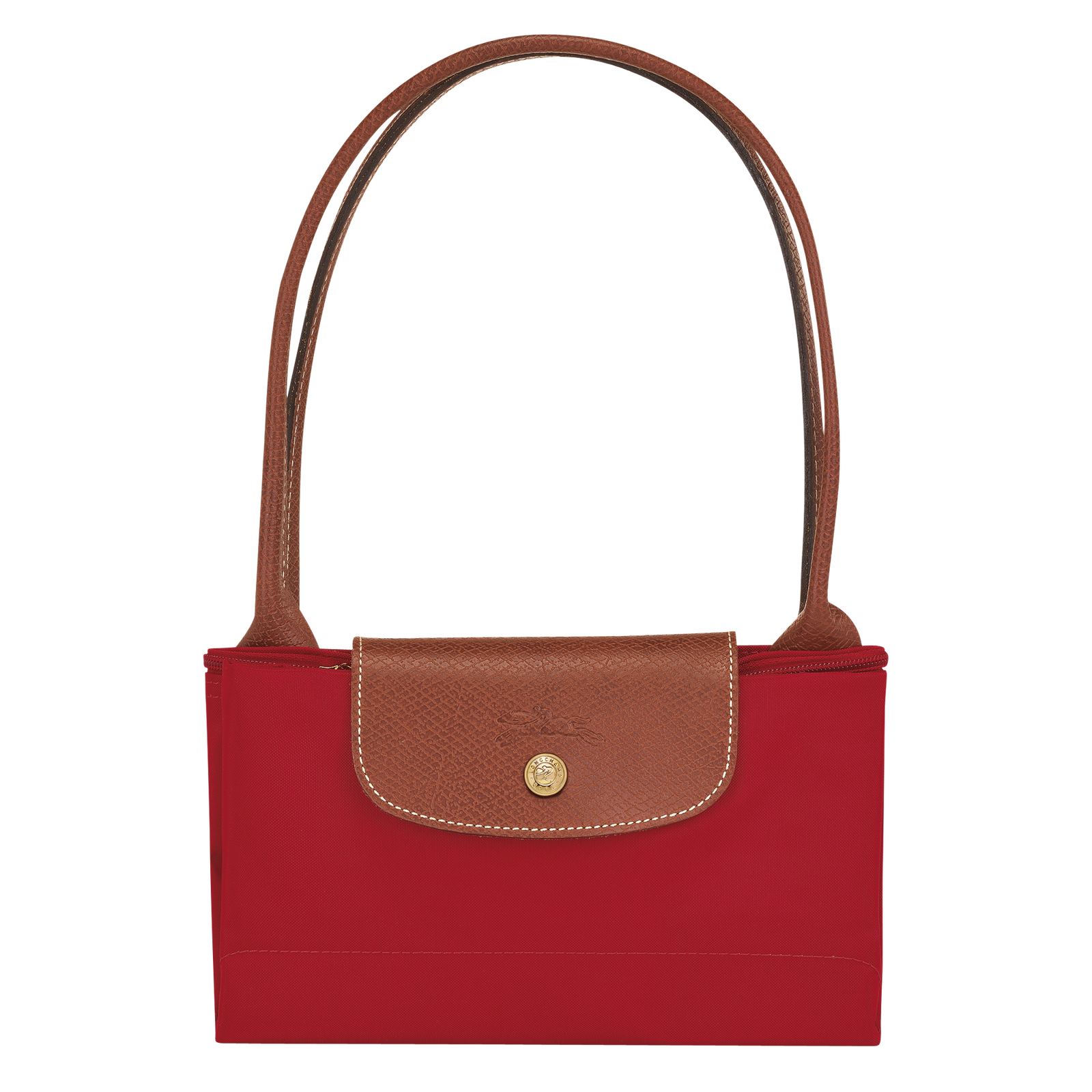 Longchamp red 2025 leather tote