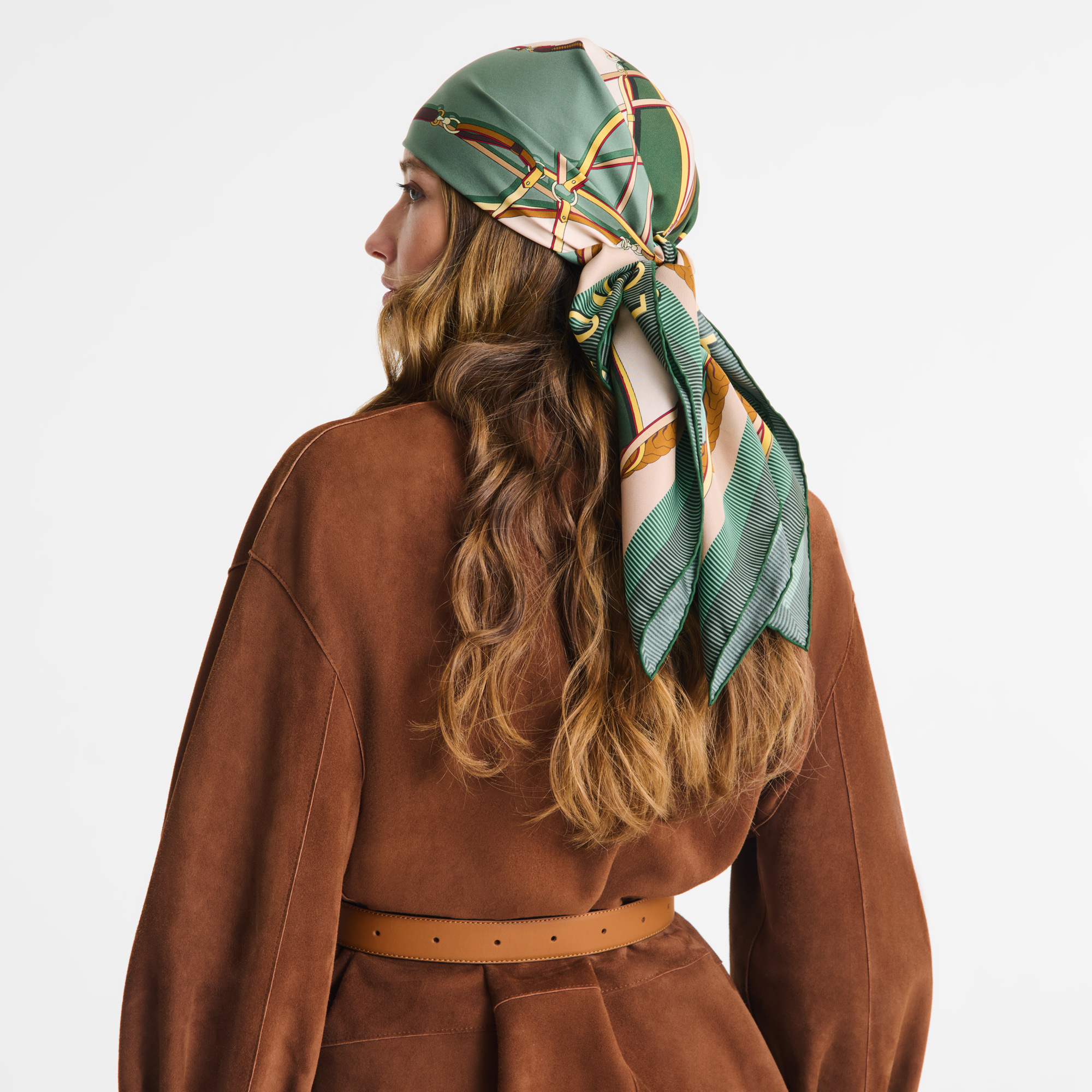 Silk scarf 90, Oregano - View 2 of
2 - zoom in A toute Allure Silk scarf 90, Oregano