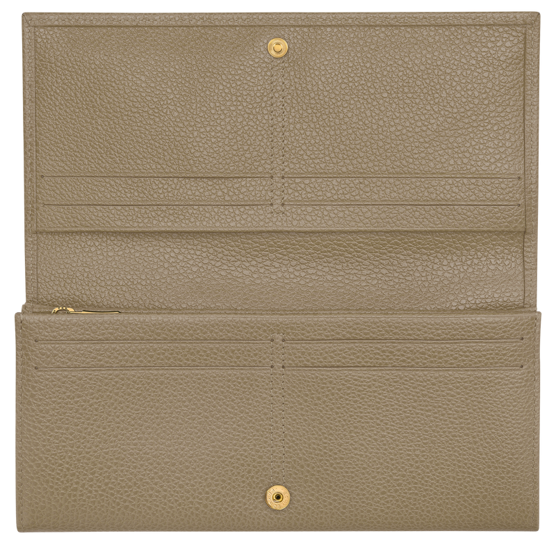 Le Foulonn&eacute; Long continental wallet , Lichen - Leather  - View 3 of  3